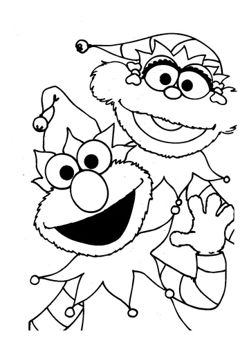 Elmo and Abby coloring page