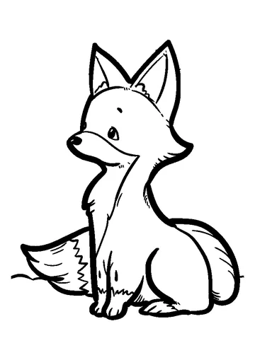 Fox is Sitting Thinking coloring page