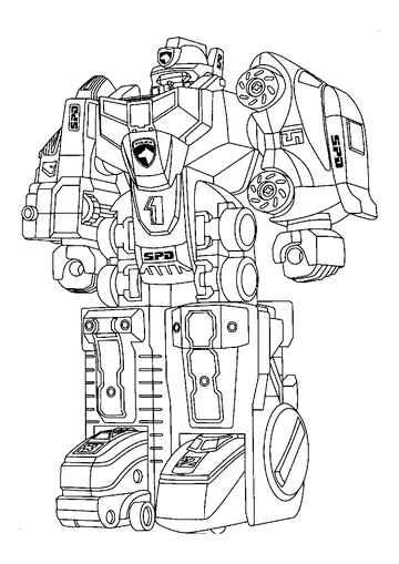 Police Robot coloring page
