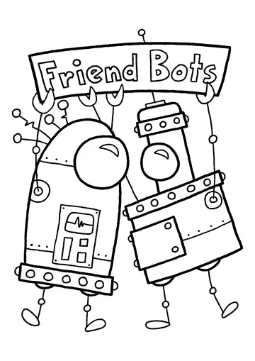 Friend Bots coloring page