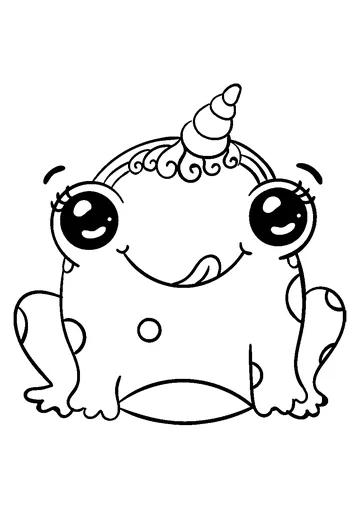 Frog Kawaii coloring page