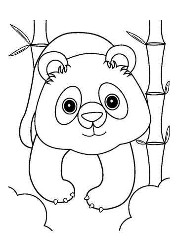 Gentle Panda coloring page