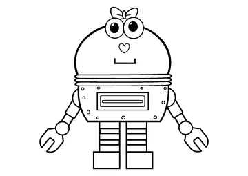 Girl Robot coloring page