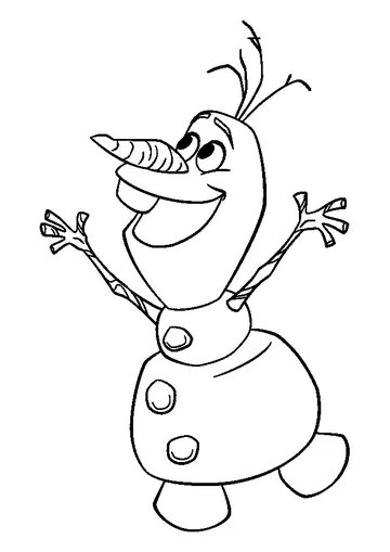 Happy Olaf Snowman coloring page