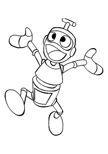 Happy Robot coloring page