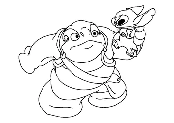 Jumba Jookiba Gets Hold Stitch coloring page