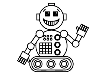 Laughing Robot coloring page