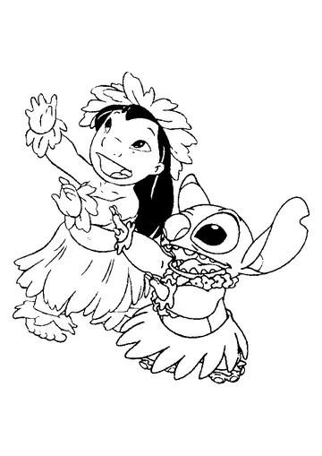 Lilo And Stitch Dancing coloring page