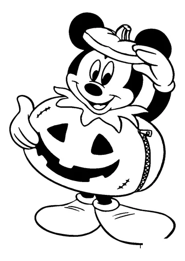 Mickey as a Pumpkin coloring page