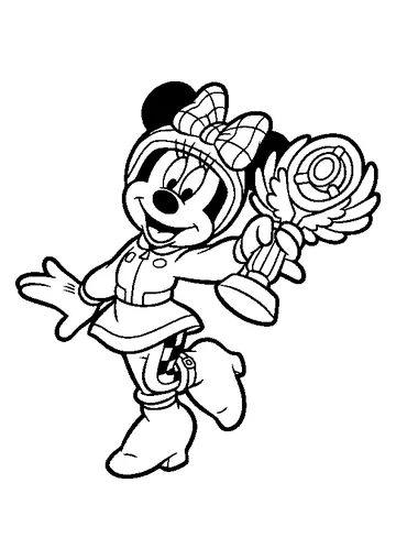 Minnie Mouse with Victory Trophy coloring page