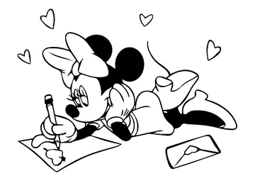 Minnie Preparing for Valentine's Day coloring page