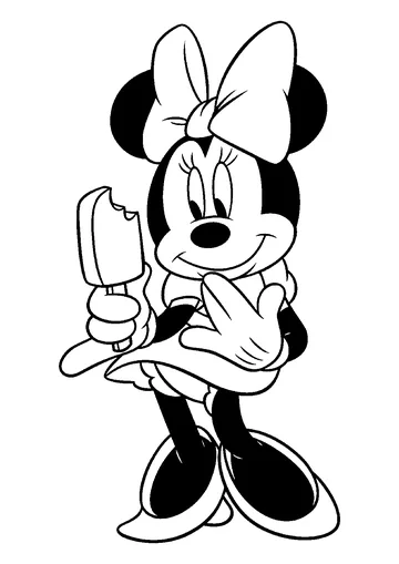 Minnie With Ice Cream coloring page