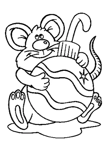 Mouse Christmas coloring page