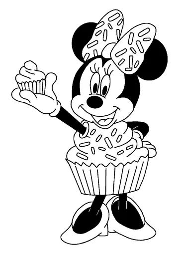 Mouse in a cupcake suit coloring page