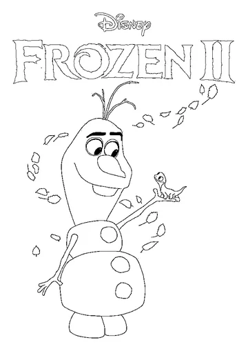 Olaf and Bruni Frozen II coloring page