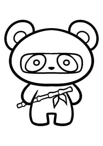 Panda Ninja coloring page