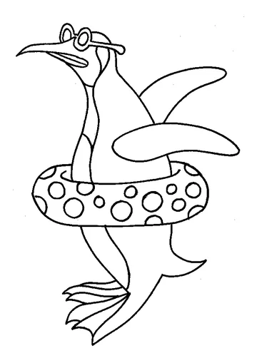 Penguins Go Swimming coloring page