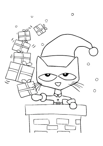 Pete the Cat Saves Christmas coloring page
