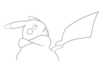 Pikachu Sulks coloring page