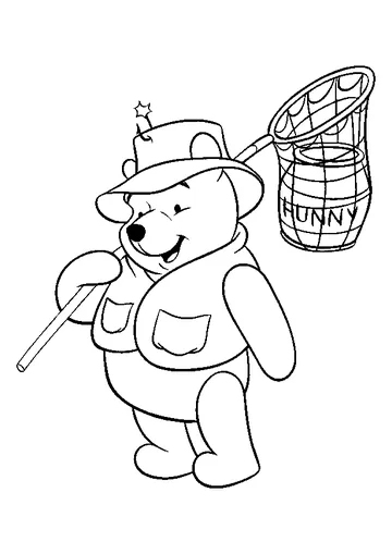 Pooh Bear with Honey coloring page
