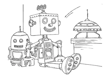 Robot coloring page