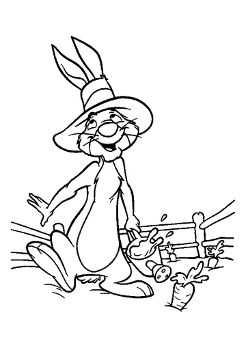 Rabbit in the Garden coloring page
