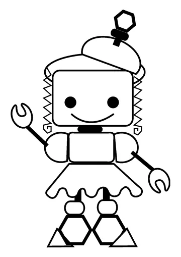 Robot Girl coloring page