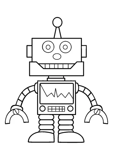 Robot Preschoolers coloring page