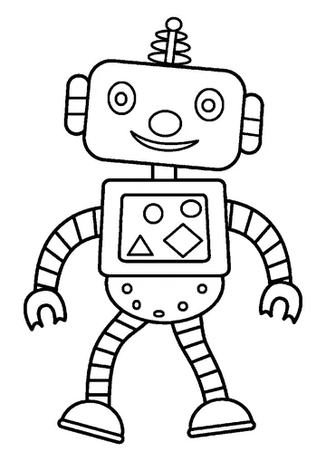 Robot coloring page