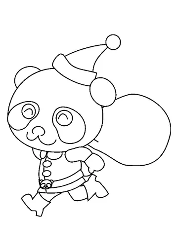 Santa Panda coloring page
