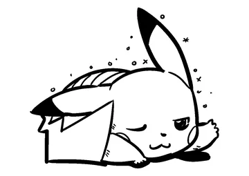 Tired Pikachu coloring page