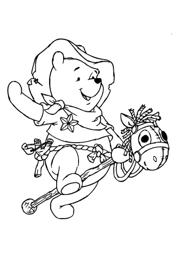 Winnie Cowboy coloring page