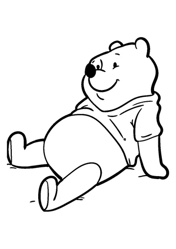 Winnie Relaxes and Daydreams coloring page