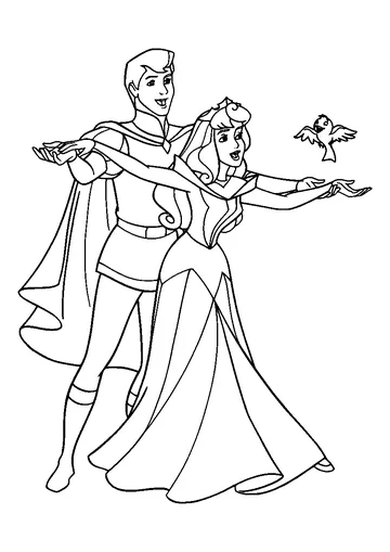 Aurora, Phillip singing coloring page