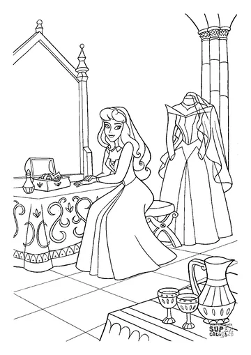 Aurora's Wedding Day coloring page
