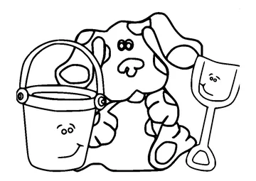 Blue, Shovel and Pail coloring page