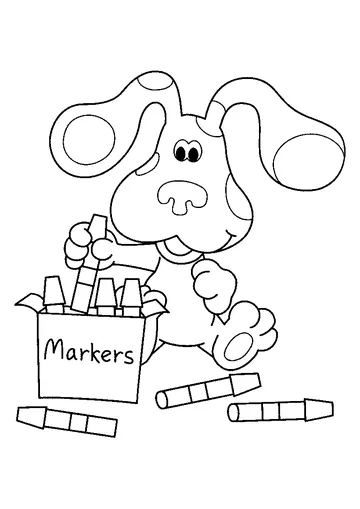 Blue and Markers coloring page