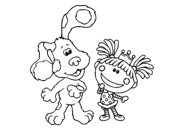 Blue and a Little Girl coloring page