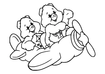 Champ Bear and Do Your Best Bear on the Plane coloring page