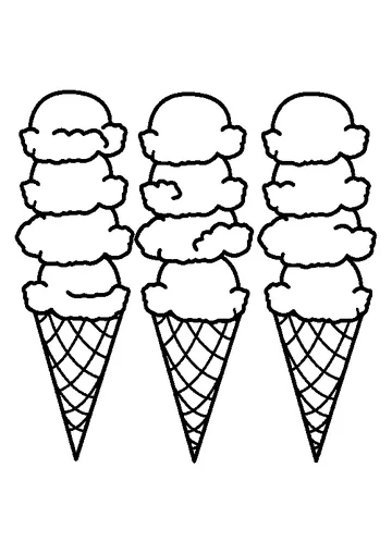 Four-Tier ice Cream coloring page