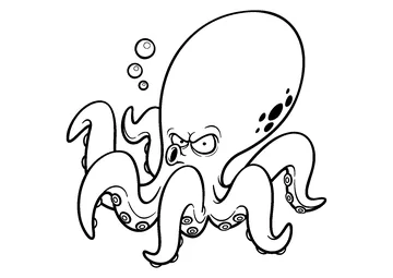 Funny Octopus coloring page