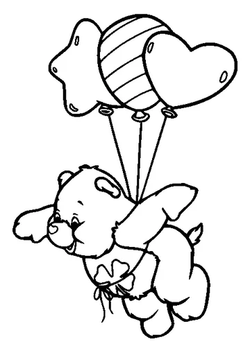 Good Luck Bear Flying coloring page