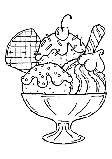 Ice Cream Sundae coloring page