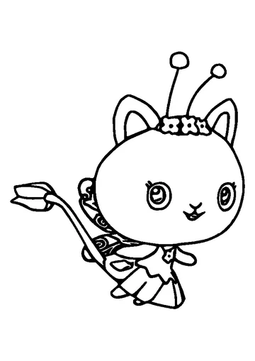 Kitty Fairy from Gabby’s Dollhouse coloring page