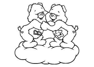 Love a Lot Bear and Laugh a Lot Bear coloring page