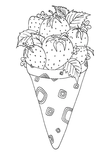 Strawberry Ice Cream coloring page