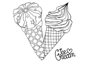 Two Ice Cream Cones coloring page