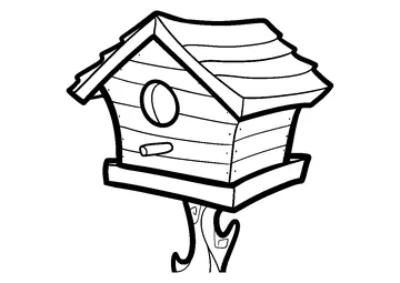 Bird House coloring page