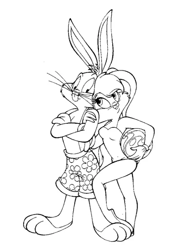 Bugs Bunny with Lola coloring page
