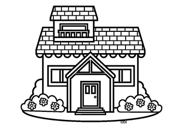 Cute House coloring page